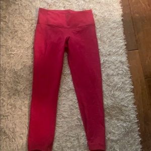 Red cropped reversible lululemon leggings